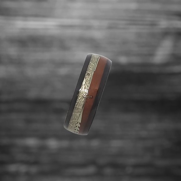 Noah Koa Wood Black Tungsten Carbine Men's Ring  *!NEW SIZES!* - Picture 12 of 12